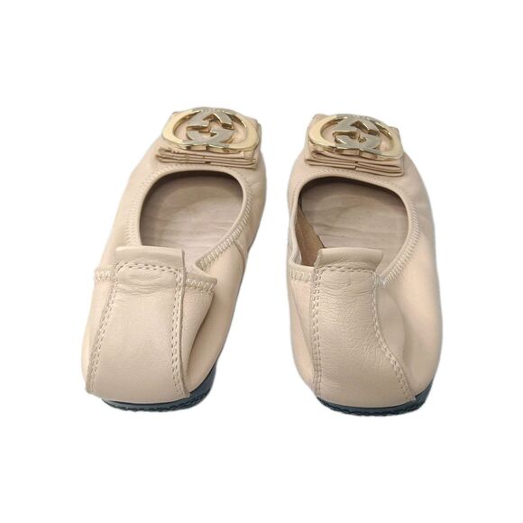 Gucci Interlocking G Logo Leather Ballet Flats Women's Shoes Sz EU 37/ 7M AS IS - Picture 10 of 16